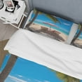 thumbnail image 4 of Designart "Beach Chairs Beach Pink" Nautical & Beach Bedding Covert Set - Coastal Beach Coral Coastal Bed Set With 2 Shams, 4 of 6