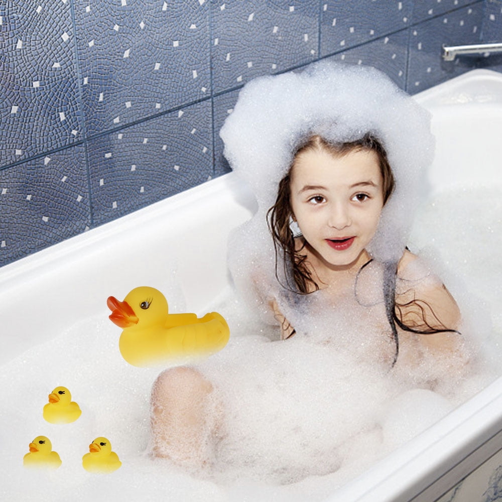 4Pcs Bath Duck Toys Yellow Duck Family Bath Set Floating Squeaky Duckies Baby  Shower Toys Kids Bathtub Duck Set for Toddlers Boys Girls Above 3 Years Old  