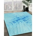 thumbnail image 2 of Ahgly Company Indoor Round Patterned Tron Blue Area Rugs, 7' Round, 2 of 6