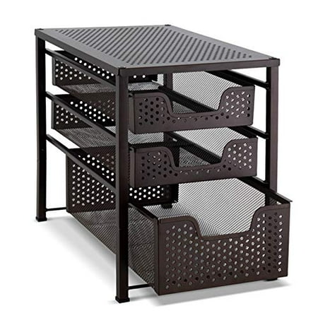 tier sliding stackable organizer sink function bronze cabinet basket multi under