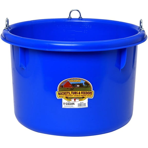 Little Giant Race Horse Tub Plastic Round 8 Gallon Blue Livestock Multi Purpose