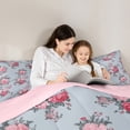 thumbnail image 6 of Feelyou Pink Peony Flower Bedding Comforter Set for Female, Romantic Floral Twin Comforter Sets, Retro Bohemian Fashion Reversible Bedding Set, Luxury Bedroom Decor, 2pcs, 6 of 9
