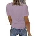 thumbnail image 5 of Viadha Summer Saving！Women's Cotton T-Shirt Short-Sleeve V-Neck Classic-Fit Casual Shirt Breathable Tee Summer Basic Tops, 5 of 6