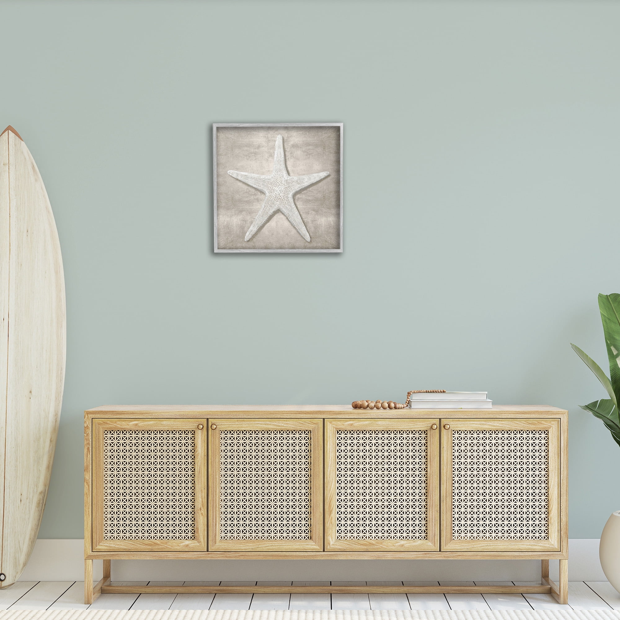 Stupell Industries Rustic Grey Starfish Nature Painting Gray Framed Art Print Wall Art, 24 x 24