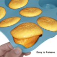 thumbnail image 5 of Economical 7in1 Nonstick Silicone Baking Cake Pan Cookie Sheet Molds Tray Set for Oven, BPA Free Heat Resistant Bakeware Suppliers Tools Kit for Muffin Loaf Bread Pizza Cheesecake Cupcake Pie Utensil Blue, 5 of 9