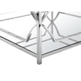 thumbnail image 4 of Pemberly Row Contemporary Metal Square Coffee Table with Glass in Silver, 4 of 4