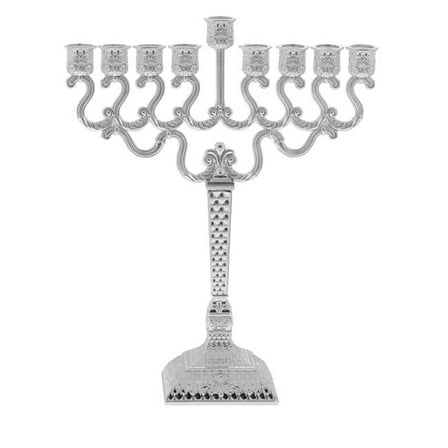 Legacy Judaica 884-S Silver Plated Diamond Design Menorah