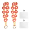 thumbnail image 1 of Uxcell 2 Pcs Correa para Teléfono con Pestañas de Sujeción, Pulsera de Lanyard para Teléfono Celular Hecha a Mano para Mujeres y Niñas, Rojo Claro, 1 of 7