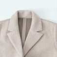 thumbnail image 6 of Lovskoo Womens Winter Coats Open Front Wrap Coat Pea Coat Fall Lapel Woolen Cloth Coat Trench Jacket Long Overcoat Outwear Beige, 6 of 8