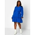 thumbnail image 3 of Rebdolls Women's Plus Tiered Sleeve Mini A Line Dress - Blue - 1X, 3 of 5