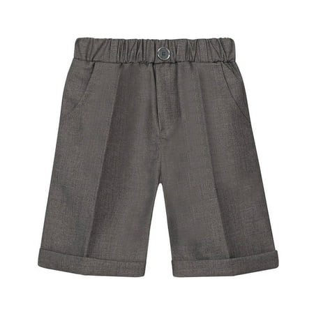 

uublik Boys Shorts Summer Thin Casual Solid Color School Uniform Suit Shorts Sizes 18M-12
