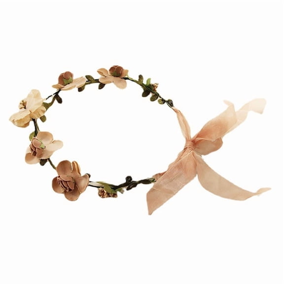 Flower Headband Women Floral Garland Headpiece Bride Flower Headband Bohemian Flower Crown Wedding Bridal