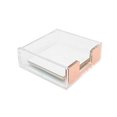 thumbnail image 2 of Sticky Notes Holder Rose Gold Post it Note Dispenser Clear Acrylic Memo Note Cube Holders 3.5x3.3 for Rose Gold Office Desk Accessories, 2 of 4
