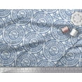 thumbnail image 3 of Soimoi Blue Heavy Canvas Fabric Damask Floral Printed Craft Fabric by The Yard 58 Inch Wide, 3 of 3