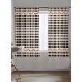 thumbnail image 5 of Sheer Curtains 63 Inch Length, Western Texas Star Retro Semi Sheer Curtains Light Filtering Window Treatment, Country Vintage Black Beige Plaid Privacy Voile Drapes for Living Room 52x63 Inch, 5 of 7