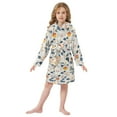 thumbnail image 6 of FORMRS Niños Bathrobe Unisex Hooded Robe Soft Plush Pajamas Sleepwear, Size 2-3T, Acorn Leaves Pattern, 6 of 7
