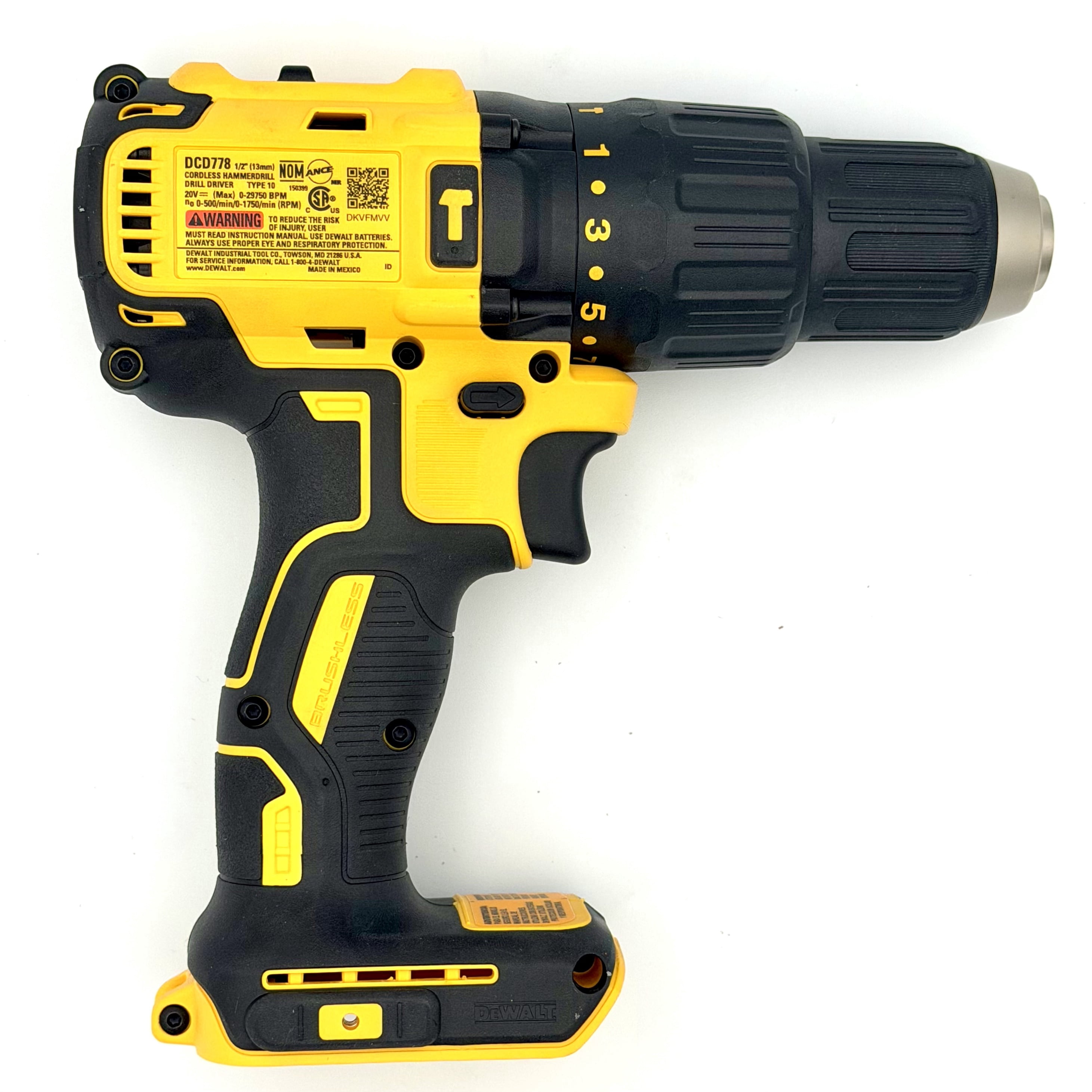 DeWalt - DCD778B - 20V MAX Cordless Brushless Compact Hammer Drill - Bare Tool