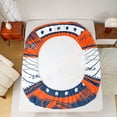 thumbnail image 5 of jejeloiu Football Game Helmet Bed Sheets,Deepblue Orange White King Sheets For Rugby Gamer 4pcs, 5 of 7