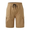 thumbnail image 2 of Mens Cargo Shorts Multi-Pocket Elastic Waist Shorts Drawstring Ripstop Straight Leg Cargo Shorts Casual Relaxed Fit Wild Outdoor Work Beach Shorts,Brown 3XL, 2 of 4