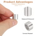 thumbnail image 3 of Uxcell Aluminum Crimping Loop Sleeve, Wire Rope Stop Sleeve Round Crimp Ferrules for Wire Rope and Cable 1/4"(6mm), 3 of 7