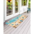 thumbnail image 2 of Teal Beach Front Door Mat Water Ripped Starfish Shell Shore Coastal Welcome Doormat Indoor Outdoor Entrance Floor Mat Non-Slip Washable Runner Rug for Front Porch Decor 16x47 Inch, 2 of 6