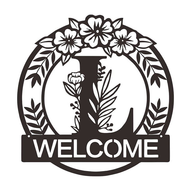 ¡Campaña con descuento!Decoración de pared Exterior del hogar, 26 letras en inglés, pared Exterior, bienvenida, colgante, artesanía de hierro