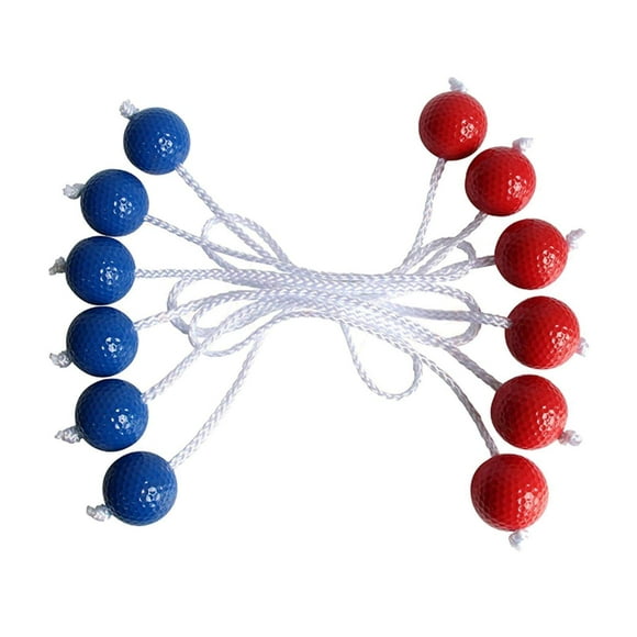 wolftale 6Pcs Ladder Toss Game Ladder Ball Outdoor Lawn Yard Beach Game Golf Balls Red and Blue