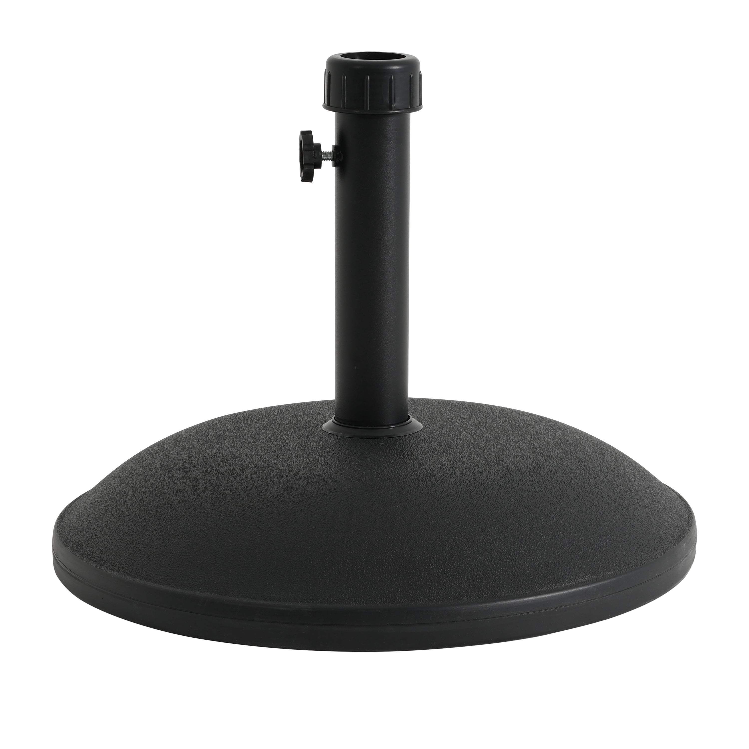 Umbrella Base 55 Pound Round with Concrete Fill and Resin Shell, Heavy Duty Patio Umbrella Stand and Outdoor Shade Base, Black