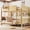 Natural, variant on DeepRoar Queen over Queen Bunk Bed, Wood Bunk Bed with Storage Shelves, Upgraded Slats and Tray, Convertible to 2 Queen Size Beds, Bunk Bed for Teens, Adults. Space Saving Bunk Bed for Bedroom, Dorm