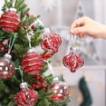 thumbnail image 3 of 9 Pcs Hand‑Painted Christmas Tree Ornaments, 3.14 Inch Plastic Hanging Baubles, Pink Xmas Balls for Holiday Home Party Decor, 3 of 4