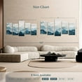 thumbnail image 4 of Elephant Stock Japanese Mountain Landscape Abstract Wall Art - Horizontal Multi Panel Canvas - Living Room Wall Decor - Abstract Multi Panel - Blue And White Decor - 74" x 37", 4 of 8