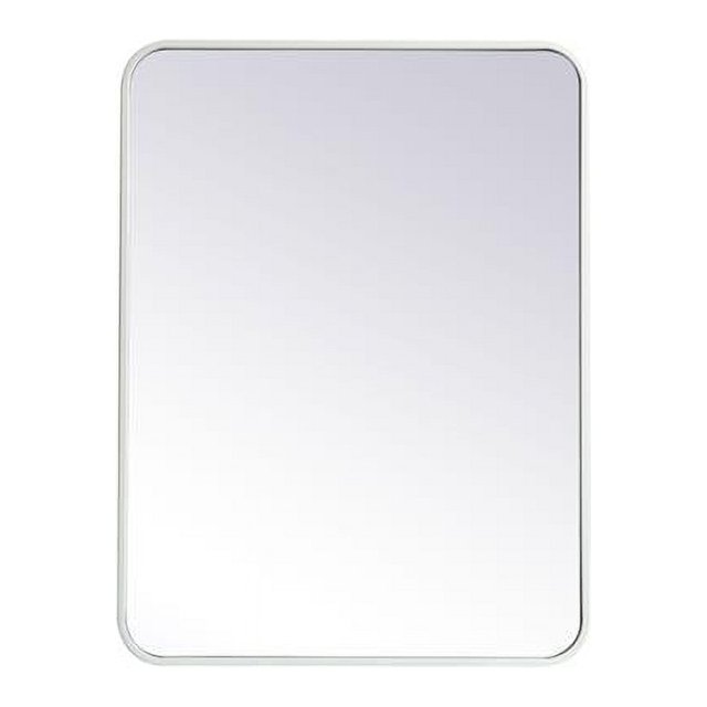 Elegant Decor MR802432WH 24 x 32 in. Soft Corner Metal Rectangular Mirror , White