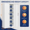 thumbnail image 4 of BESFUR Metal Cabinet with 5 Adjustable Shelves and Doors, Locking Storage Cabinet for Garage, Classroom and Office - White, 4 of 8