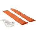 thumbnail image 2 of LEATHER WATCH STRAP BAND FOR 22/18MM OMEGA SEAMASTER  DEPLOYMENT CLASP ORANGE, 2 of 2