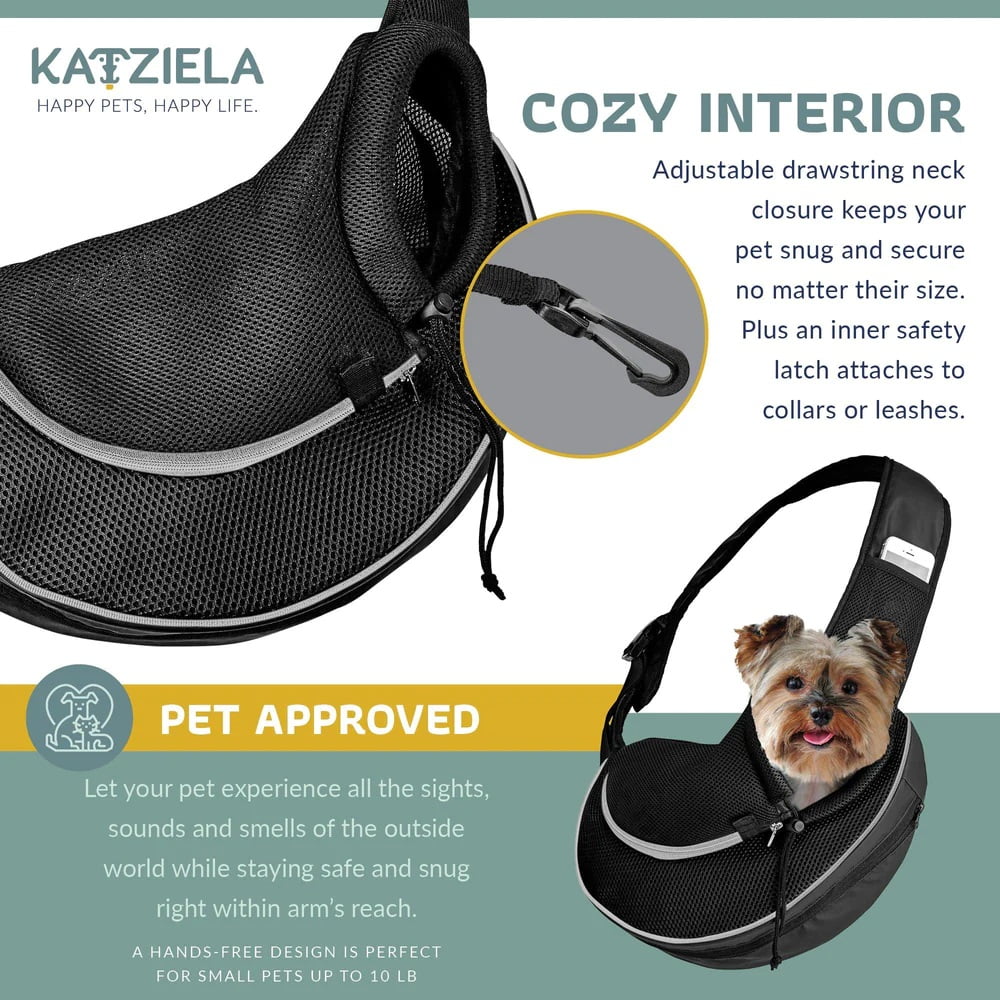 Katziela Pet Carrier Sling Bag for Small Dogs, Puppies and Cats