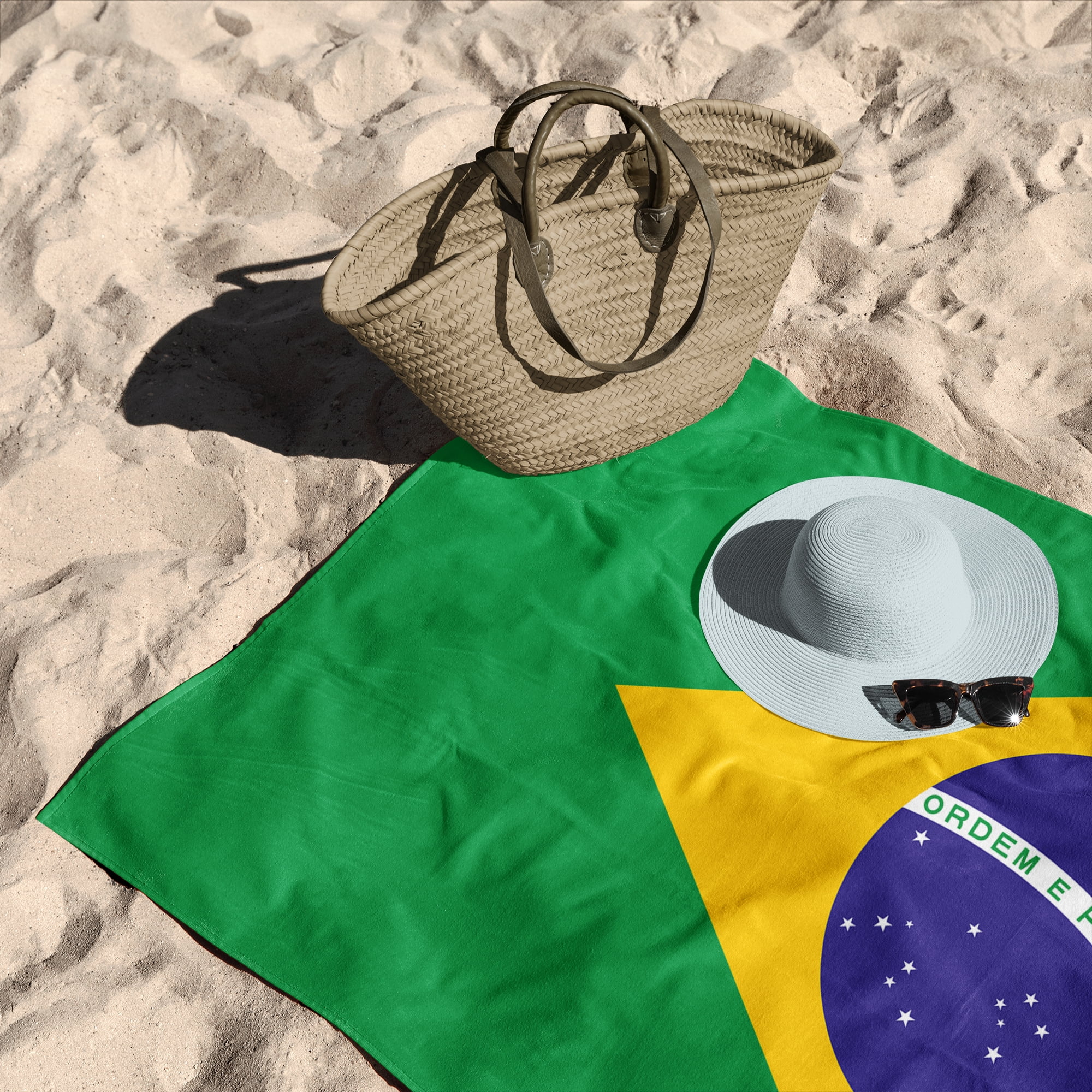 Brazil Flag Beach Towel 30x60 inches