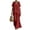CBD78-Red, variant on Lumtrix Women 2 Piece Linen Set Flowy Short Sleeve Irregular Hem Top And Wide Leg Pants Trousers Suits Summer Vacation Outfits White S