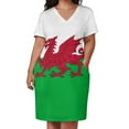 thumbnail image 2 of Welsh flag of Wales Loose Pocket Dress evening dress women loose women"s dress dresses for woman, 2 of 6