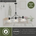 thumbnail image 5 of Beloit 3L LED Compatible Black Farmhouse Linear Chandelier Island Pendant Light Fixture Clear Glass, 5 of 12