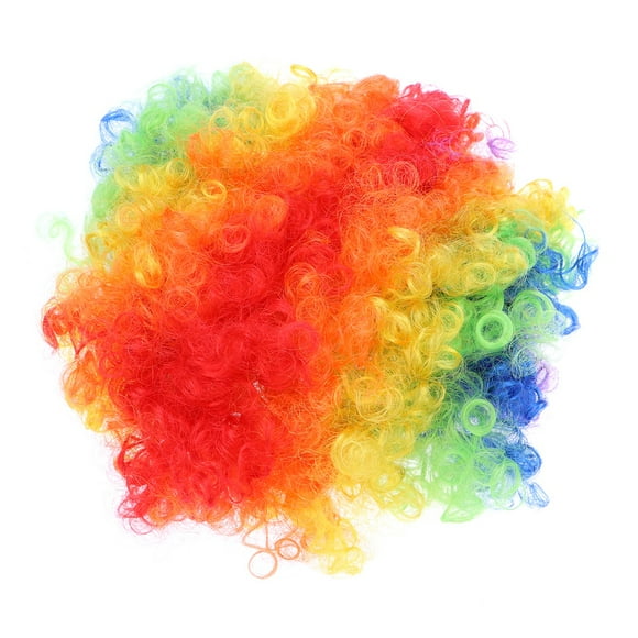 EeaseMX Peluca de payaso a todo color con forma explosiva y decoración de nariz de payaso para baile de disfraces de Halloween.