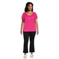 thumbnail image 3 of Terra & Sky Women's Plus Size Ruffle Sleeve Tee, 2-Pack, 3 of 5