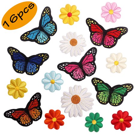 Kabuer Iron on Patches Mighty Patches Iron on Butterfly Iron on Iron on Patch Butterfly Iron on Patches 16 Pcs