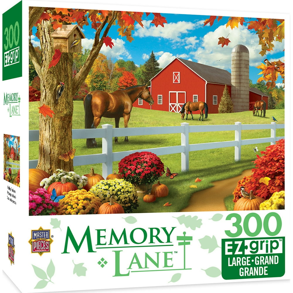 Memory Lane Rolling Pastures Barn with Horse Large 300 Piece EZ Grip