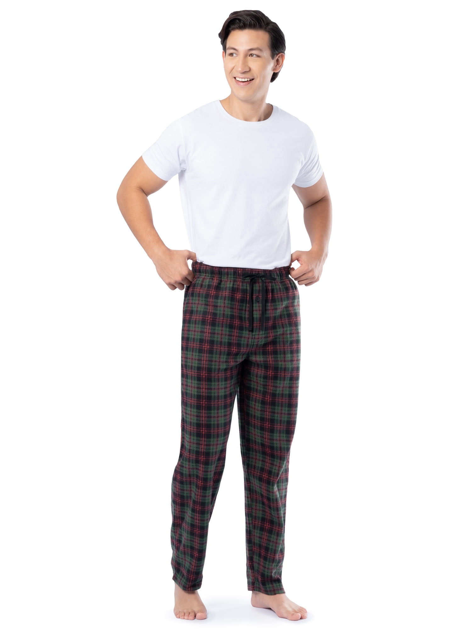 Fruit of the Loom Men's Plaid Fleece Pajama Pant 2-Pack, Sizes S-5XL