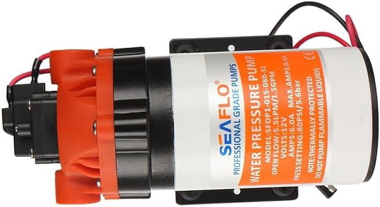SEAFLO 24V 1.8 GPM 120 PSI 31-Series DC Diaphragm Pump – Self-Priming High-Pressure Water Pump for RVs, Boats, Agriculture, and Cleaning w/Built-In Pressure Switch