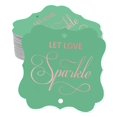 thumbnail image 1 of Inkdotpot Pack Of 100 Let Love Sparkle Wedding Paper Tags DIY Craft Bracket Shape Real Rose Gold Foil Hang Tags, 1 of 6