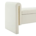 thumbnail image 4 of Orion Modern 41.7"W Teddy Upholstery Storage Ottoman Bench with Metal Accents, White, 4 of 6