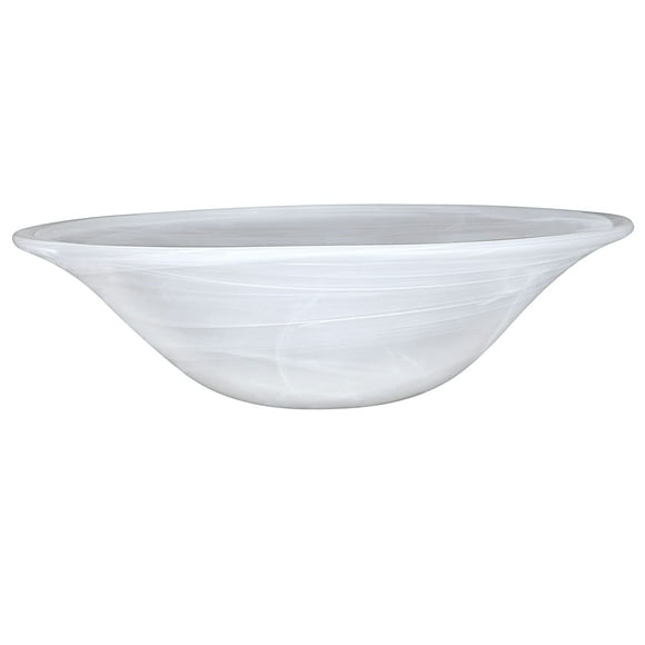 Aspen Creative 23142-11A Alabaster Shade for Medium Base Socket Torchiere, Swag Lamp and Pendant, 15"" Diameter x 4-1/2"" High, 1 Pack Replacement Glass