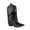 Black, variant on Cowgirl Boots for Young Ladies Autumn And Winter Boots Sequined Pointed Toe Chunky High-heeled Mid-boots 4.5(35)