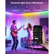 YULINKCO RGB+IC LED Lights for 75-100 Inch TV, 26.25ft Backlight Strip Behind TV, Bluetooth App & Voice Control, 44 Scene Modes, Music Sync, for Ambient Gaming, Monitor, Bedroom, Living Room